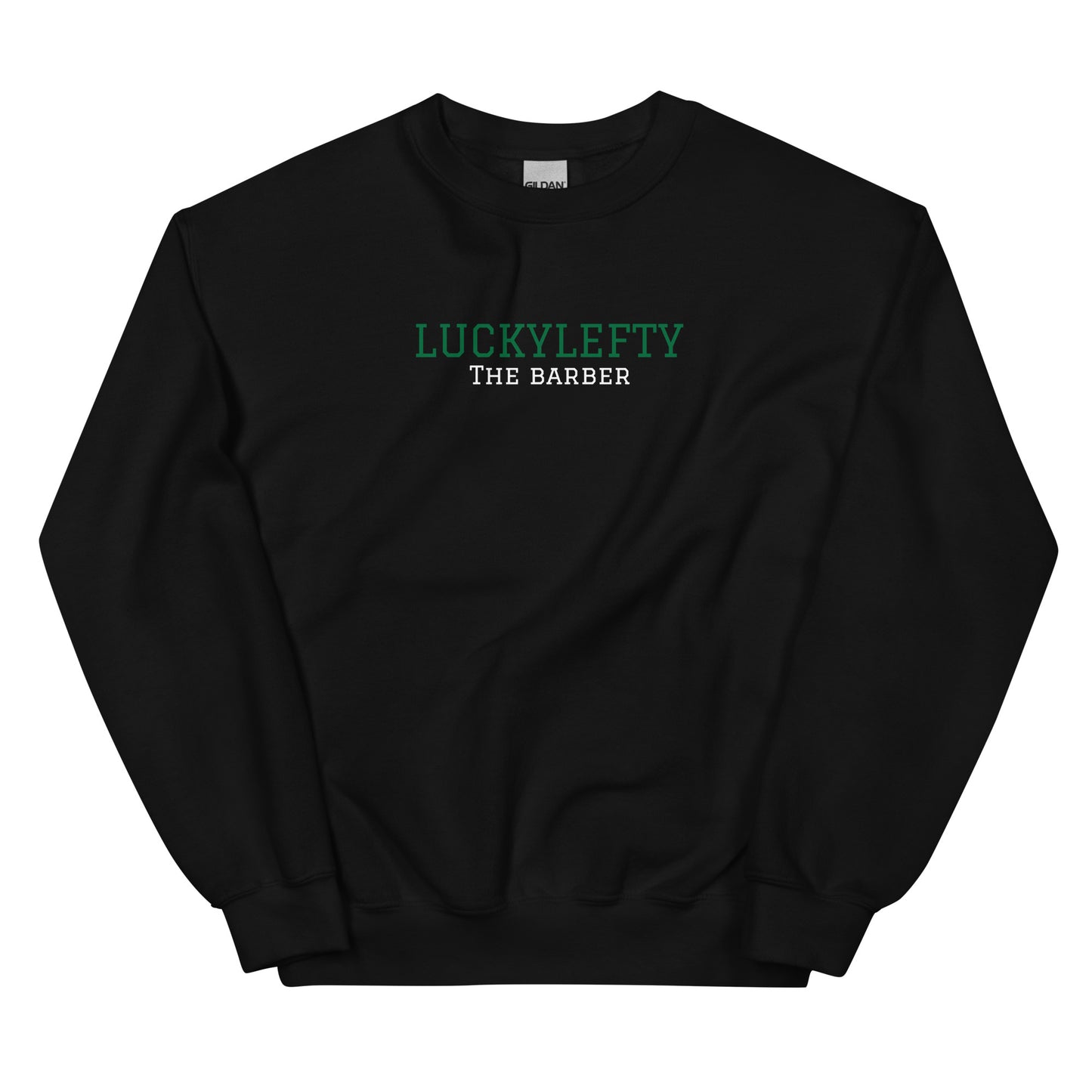 Luckylefty green writing sweatshirt