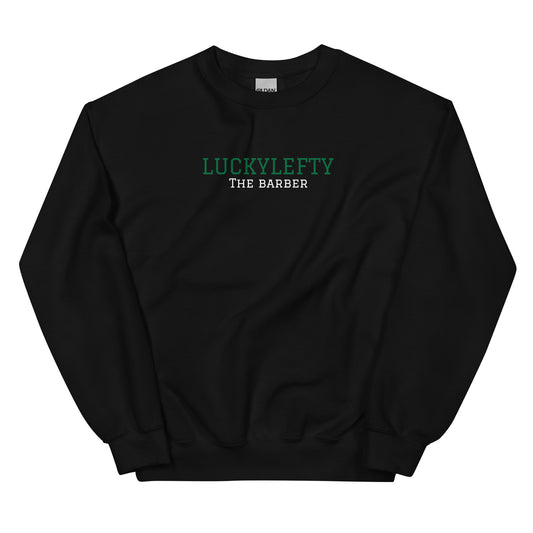 Luckylefty green writing sweatshirt