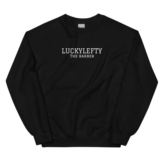 Luckylefty white writing sweatshirt