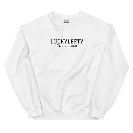 Luckylefty black writing sweatshirt
