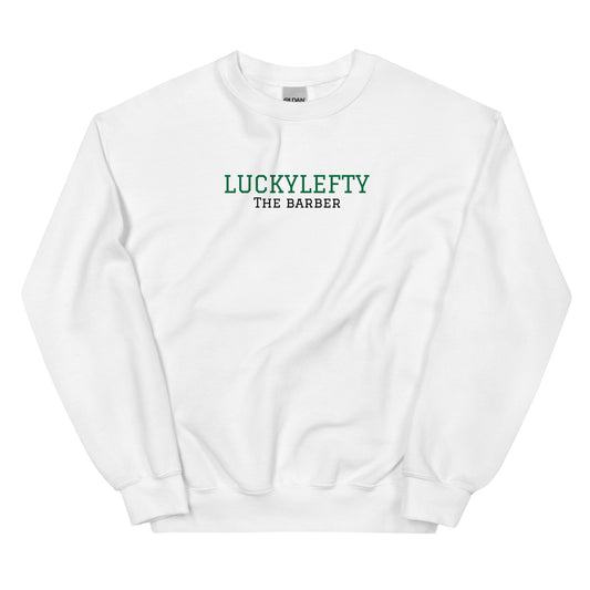 Luckylefty green writing sweatshirt