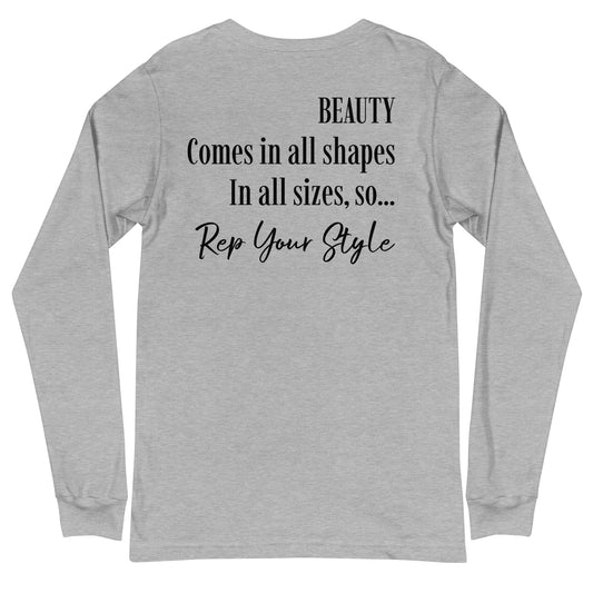Beauty comes in all sizes grey long sleeve