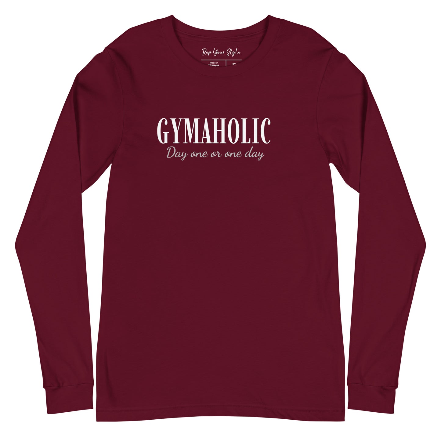 GYMAHOLIC maroon long sleeve