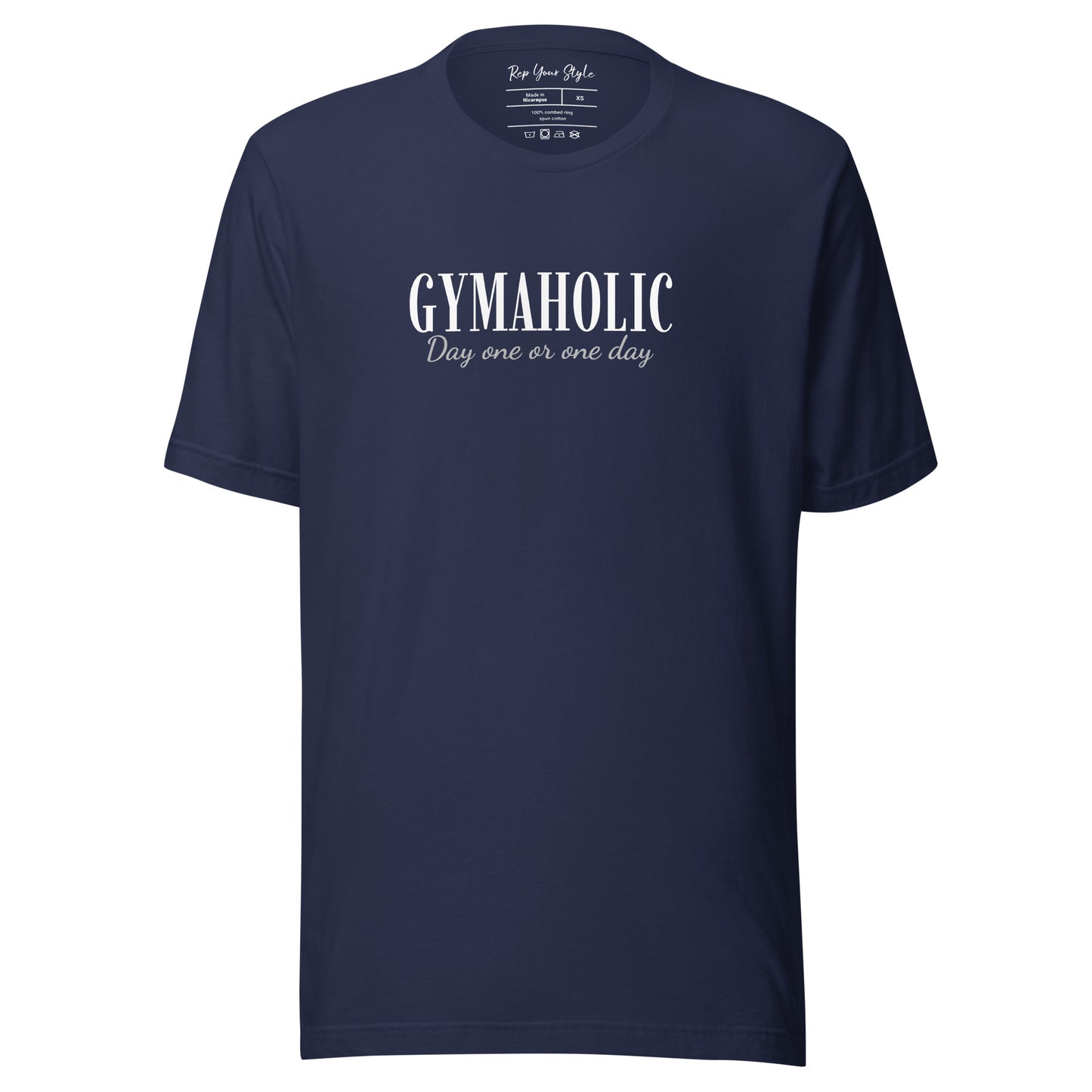 GYMAHOLIC navy t-shirt