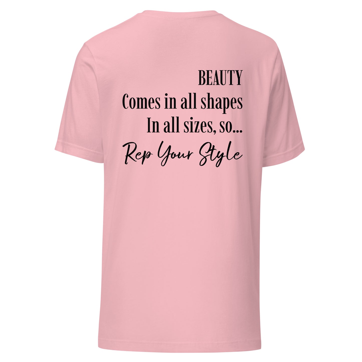 Beauty comes in all sizes pink t-shirt