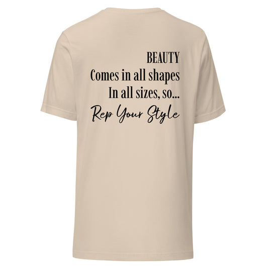 Beauty comes in all sizes cream t-shirt