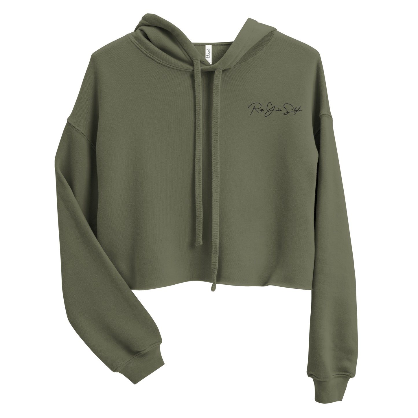 Green crop hoodie